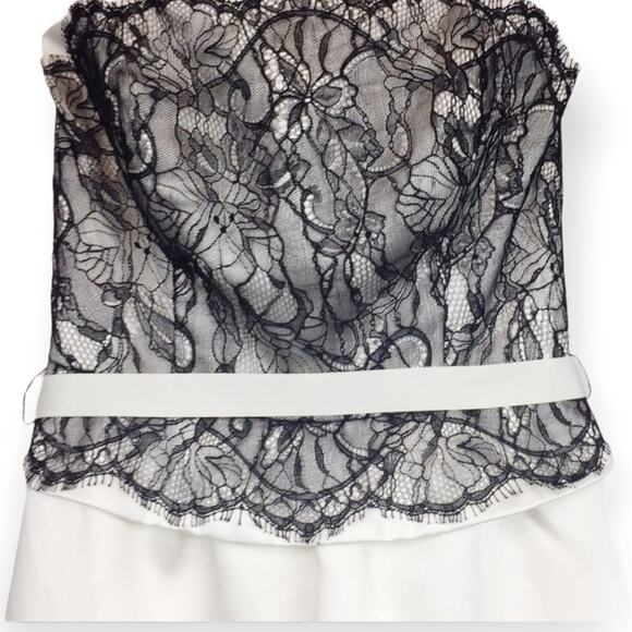 WHBM Cream With Black Lace Dress Sz 0 - Picture 2 of 8